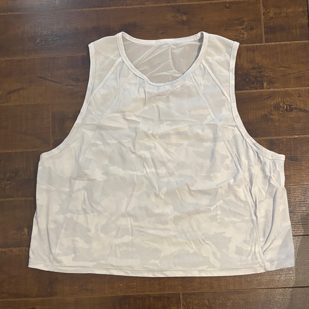 Light Gray Camo Cropped Tank Top (Sculpt)